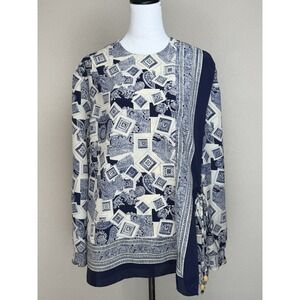 Jo Hanna York By Joan Davis Women's Blouse Faux Wrap Sz 16 Tunic Boho